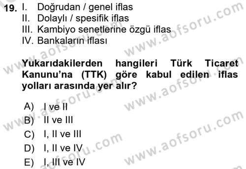 Girişimcilik ve İş Kurma -x Dersi 2024 - 2025 Yılı (Final) Dönem Sonu Sınav Soruları 19. Soru