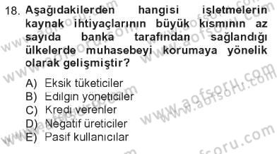 Uluslararası İşletmecilik Dersi 2012 - 2013 Yılı Tek Ders Sınavı 18. Soru