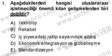 Uluslararası İşletmecilik Dersi 2013 - 2014 Yılı (Vize) Ara Sınav Soruları 1. Soru