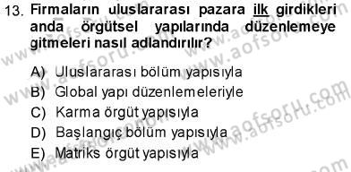 Uluslararası İşletmecilik Dersi 2013 - 2014 Yılı (Vize) Ara Sınav Soruları 13. Soru