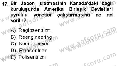 Uluslararası İşletmecilik Dersi 2013 - 2014 Yılı (Vize) Ara Sınav Soruları 17. Soru