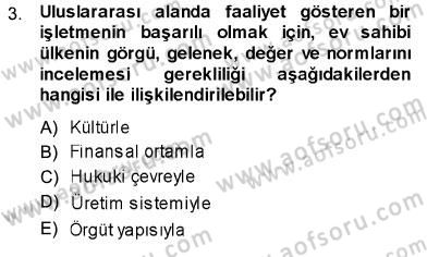 Uluslararası İşletmecilik Dersi 2013 - 2014 Yılı (Vize) Ara Sınav Soruları 3. Soru