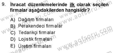 Uluslararası İşletmecilik Dersi 2013 - 2014 Yılı (Vize) Ara Sınav Soruları 9. Soru