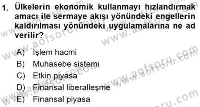 Uluslararası İşletmecilik Dersi 2015 - 2016 Yılı (Final) Dönem Sonu Sınavı 1. Soru