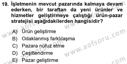 Uluslararası İşletmecilik Dersi 2017 - 2018 Yılı (Vize) Ara Sınavı 19. Soru