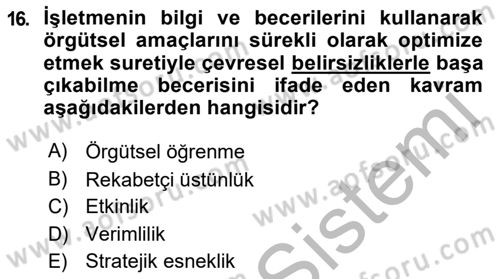 Uluslararası İşletmecilik Dersi 2018 - 2019 Yılı (Vize) Ara Sınav Soruları 16. Soru