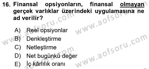 Uluslararası İşletmecilik Dersi 2019 - 2020 Yılı (Final) Dönem Sonu Sınav Soruları 16. Soru