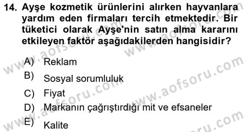 Uluslararası İşletmecilik Dersi 2020 - 2021 Yılı Yaz Okulu Sınavı 14. Soru