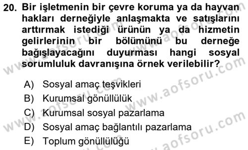 Uluslararası İşletmecilik Dersi 2020 - 2021 Yılı Yaz Okulu Sınavı 20. Soru