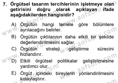 Uluslararası İşletmecilik Dersi 2020 - 2021 Yılı Yaz Okulu Sınavı 7. Soru