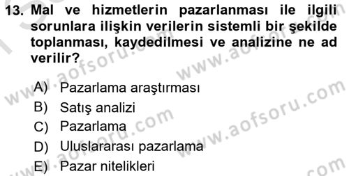 Uluslararası İşletmecilik Dersi 2021 - 2022 Yılı (Final) Dönem Sonu Sınavı 13. Soru