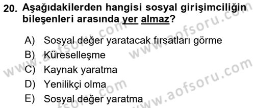 Uluslararası İşletmecilik Dersi 2021 - 2022 Yılı (Final) Dönem Sonu Sınavı 20. Soru