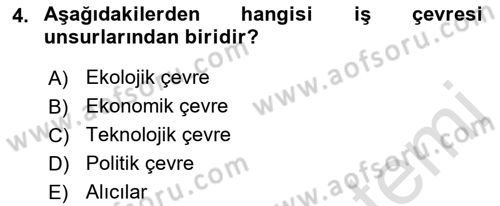 Uluslararası İşletmecilik Dersi 2021 - 2022 Yılı (Final) Dönem Sonu Sınavı 4. Soru