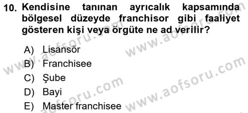 Uluslararası İşletmecilik Dersi 2022 - 2023 Yılı (Vize) Ara Sınav Soruları 10. Soru