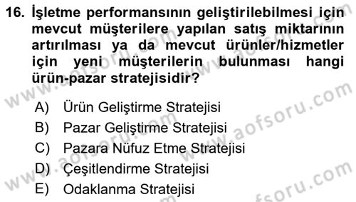 Uluslararası İşletmecilik Dersi 2022 - 2023 Yılı (Vize) Ara Sınav Soruları 16. Soru
