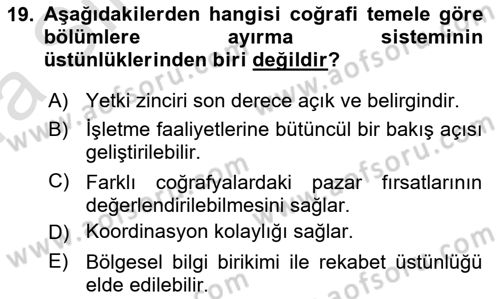 Uluslararası İşletmecilik Dersi 2022 - 2023 Yılı (Vize) Ara Sınav Soruları 19. Soru