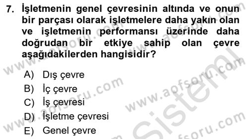 Uluslararası İşletmecilik Dersi 2022 - 2023 Yılı (Vize) Ara Sınav Soruları 7. Soru