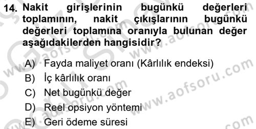 Uluslararası İşletmecilik Dersi 2022 - 2023 Yılı (Final) Dönem Sonu Sınav Soruları 14. Soru