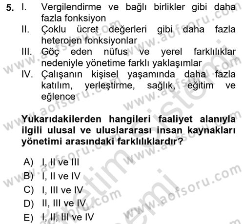 Uluslararası İşletmecilik Dersi 2022 - 2023 Yılı (Final) Dönem Sonu Sınav Soruları 5. Soru