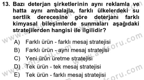 Uluslararası İşletmecilik Dersi 2024 - 2025 Yılı Yaz Okulu Sınav Soruları 13. Soru