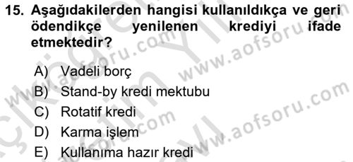 Uluslararası İşletmecilik Dersi 2024 - 2025 Yılı Yaz Okulu Sınav Soruları 15. Soru