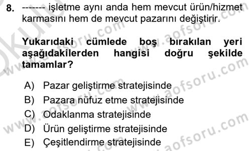 Uluslararası İşletmecilik Dersi 2024 - 2025 Yılı Yaz Okulu Sınav Soruları 8. Soru