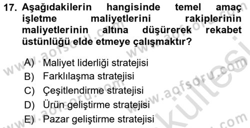 Uluslararası İşletmecilik Dersi 2025 - 2026 Yılı (Vize) Ara Sınav Soruları 17. Soru