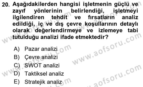Uluslararası İşletmecilik Dersi 2025 - 2026 Yılı (Vize) Ara Sınav Soruları 20. Soru
