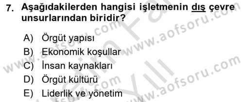 Uluslararası İşletmecilik Dersi 2025 - 2026 Yılı (Vize) Ara Sınav Soruları 7. Soru