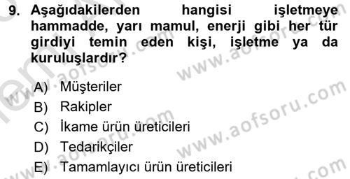 Uluslararası İşletmecilik Dersi 2025 - 2026 Yılı (Vize) Ara Sınav Soruları 9. Soru