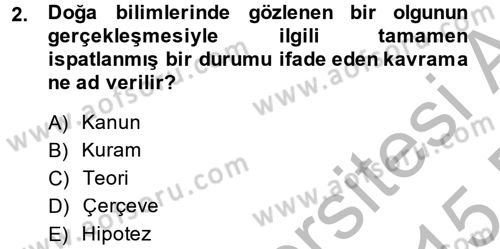Örgüt Kuramı Dersi 2014 - 2015 Yılı (Final) Dönem Sonu Sınav Soruları 2. Soru