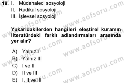 Örgüt Kuramı Dersi 2016 - 2017 Yılı (Final) Dönem Sonu Sınav Soruları 18. Soru