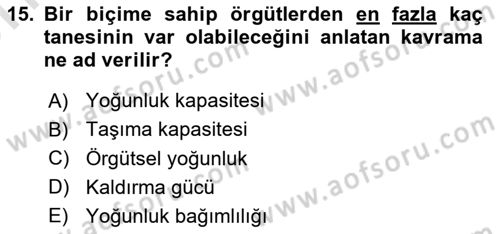 Örgüt Kuramı Dersi 2021 - 2022 Yılı (Vize) Ara Sınavı 15. Soru