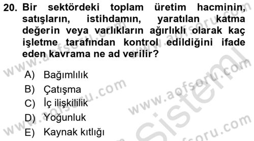 Örgüt Kuramı Dersi 2021 - 2022 Yılı (Vize) Ara Sınavı 20. Soru