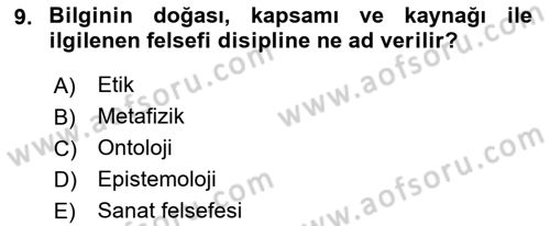 Örgüt Kuramı Dersi 2021 - 2022 Yılı (Vize) Ara Sınavı 9. Soru