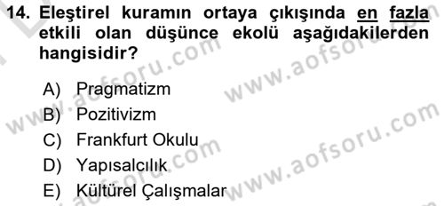Örgüt Kuramı Dersi 2024 - 2025 Yılı (Final) Dönem Sonu Sınav Soruları 14. Soru