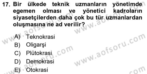 Örgüt Kuramı Dersi 2024 - 2025 Yılı Yaz Okulu Sınav Soruları 17. Soru