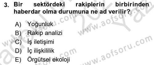 Örgüt Kuramı Dersi 2024 - 2025 Yılı Yaz Okulu Sınav Soruları 3. Soru