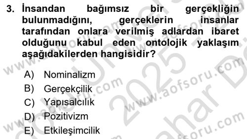 Örgüt Kuramı Dersi 2025 - 2026 Yılı (Vize) Ara Sınav Soruları 3. Soru