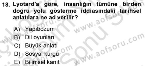 Örgüt Kuramı Dersi 2025 - 2026 Yılı (Final) Dönem Sonu Sınav Soruları 18. Soru