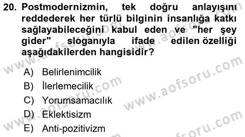 Örgüt Kuramı Dersi 2025 - 2026 Yılı (Final) Dönem Sonu Sınav Soruları 20. Soru