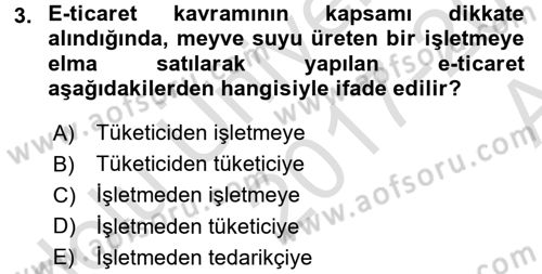 Üretim Yönetimi Dersi 2017 - 2018 Yılı (Vize) Ara Sınav Soruları 3. Soru
