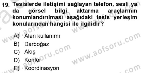 Üretim Yönetimi Dersi Ara Sınavı Deneme Sınav Soruları 19. Soru
