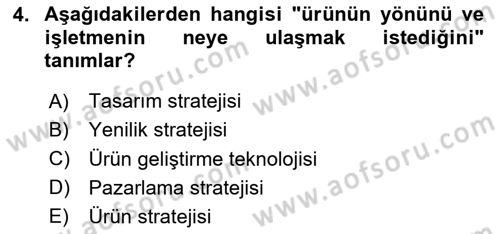 Üretim Yönetimi Dersi 2024 - 2025 Yılı Yaz Okulu Sınav Soruları 4. Soru