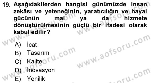 Üretim Yönetimi Dersi 2025 - 2026 Yılı (Vize) Ara Sınav Soruları 19. Soru
