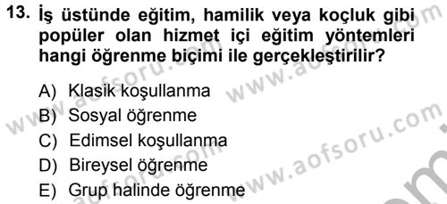 Yönetimde Güncel Yaklaşımlar Dersi 2012 - 2013 Yılı (Vize) Ara Sınav Soruları 13. Soru