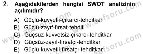 Yönetimde Güncel Yaklaşımlar Dersi 2012 - 2013 Yılı (Vize) Ara Sınav Soruları 2. Soru