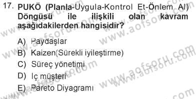 Yönetimde Güncel Yaklaşımlar Dersi 2012 - 2013 Yılı Tek Ders Sınav Soruları 17. Soru