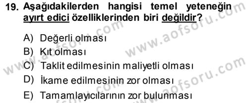 Yönetimde Güncel Yaklaşımlar Dersi 2013 - 2014 Yılı (Vize) Ara Sınav Soruları 19. Soru