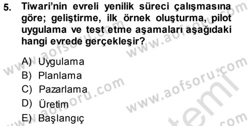 Yönetimde Güncel Yaklaşımlar Dersi 2013 - 2014 Yılı Tek Ders Sınav Soruları 5. Soru